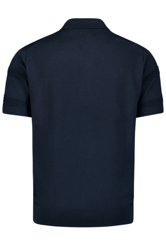 OVERHEMD MET KORTE MOUW EN KNOOPSLUITING RELIEFGEBREID 27210271 096 DEEP BLUE
